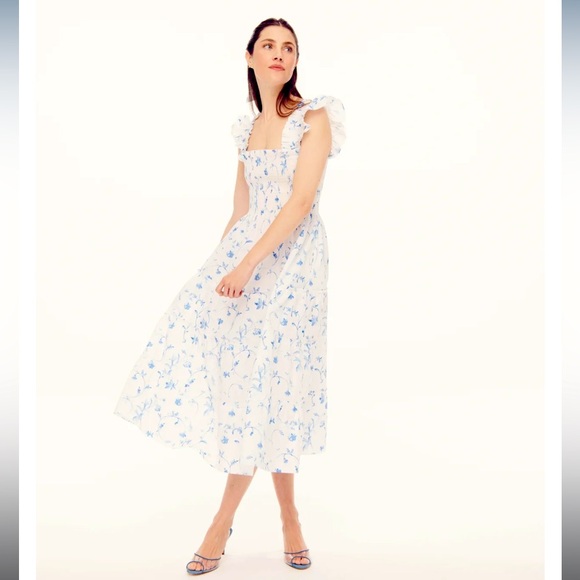 Hill House Ellie Nap Dress in Blue Botanical - Picture 2 of 4